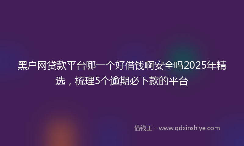 黑户网贷款平台哪一个好借钱啊安全吗2025年精选，梳理5个逾期必下款的平台