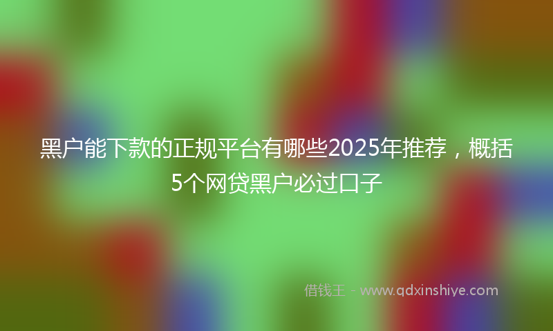 黑户能下款的正规平台有哪些2025年推荐，概括5个网贷黑户必过口子