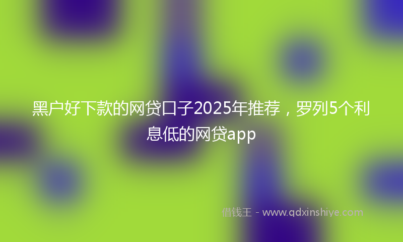 黑户好下款的网贷口子2025年推荐，罗列5个利息低的网贷app