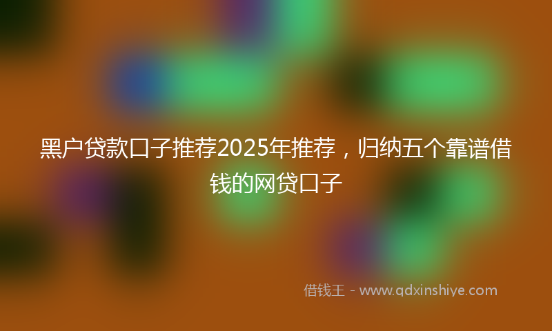 黑户贷款口子推荐2025年推荐，归纳五个靠谱借钱的网贷口子