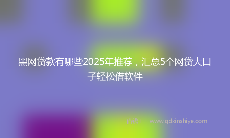 黑网贷款有哪些2025年推荐，汇总5个网贷大口子轻松借软件