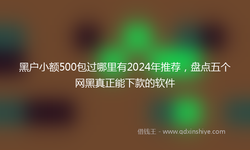 黑户小额500包过哪里有2024年推荐，盘点五个网黑真正能下款的软件