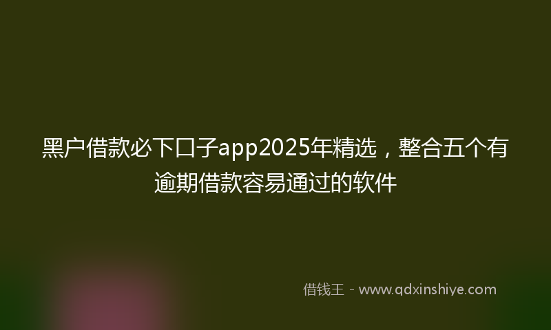 黑户借款必下口子app2025年精选，整合五个有逾期借款容易通过的软件