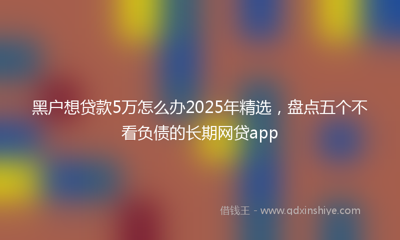 黑户想贷款5万怎么办2025年精选，盘点五个不看负债的长期网贷app