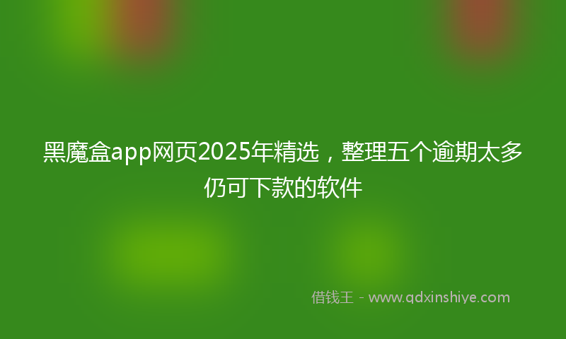 黑魔盒app网页2025年精选，整理五个逾期太多仍可下款的软件