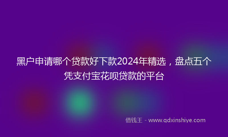 黑户申请哪个贷款好下款2024年精选，盘点五个凭支付宝花呗贷款的平台