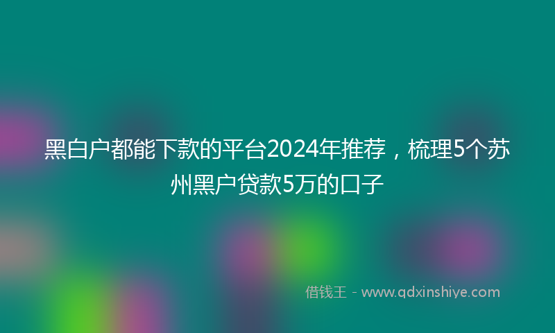 黑白户都能下款的平台2024年推荐，梳理5个苏州黑户贷款5万的口子