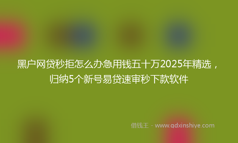 黑户网贷秒拒怎么办急用钱五十万2025年精选，归纳5个新号易贷速审秒下款软件