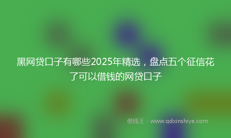 黑网贷口子有哪些2025年精选，盘点五个征信花了可以借钱的网贷口子