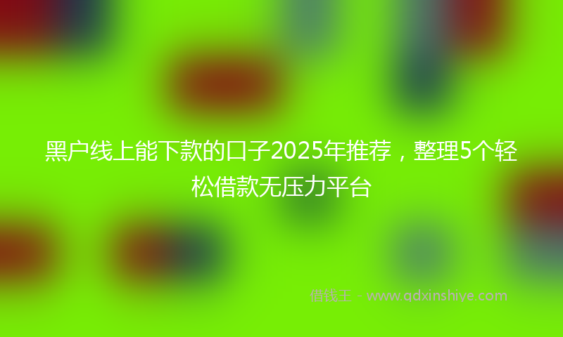黑户线上能下款的口子2025年推荐，整理5个轻松借款无压力平台