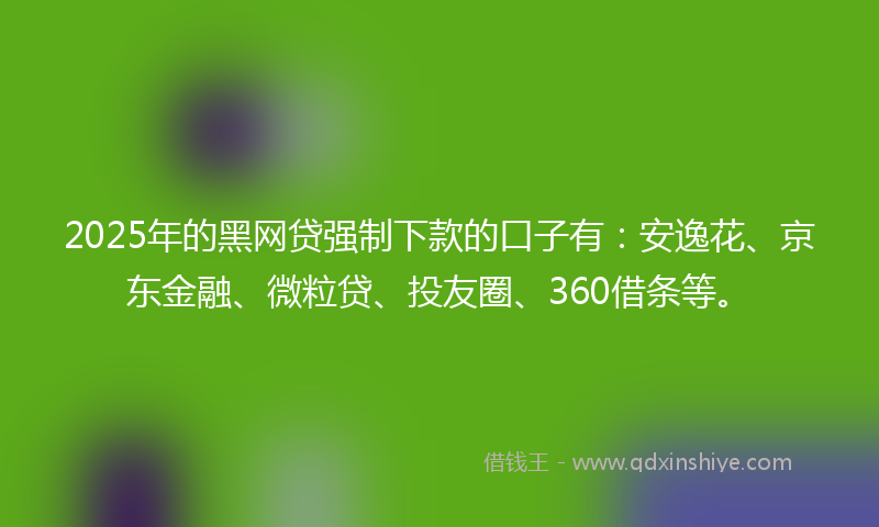 2025年的黑网贷强制下款的口子有：安逸花、京东金融、微粒贷、投友圈、360借条等。