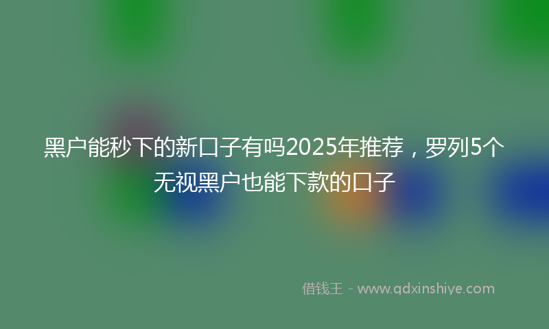 黑户能秒下的新口子有吗2025年推荐，罗列5个无视黑户也能下款的口子