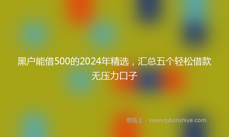 黑户能借500的2024年精选，汇总五个轻松借款无压力口子