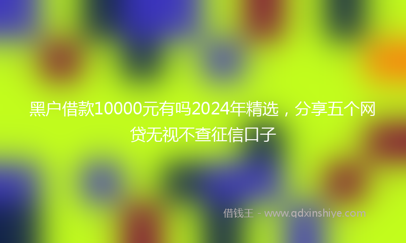 黑户借款10000元有吗2024年精选，分享五个网贷无视不查征信口子