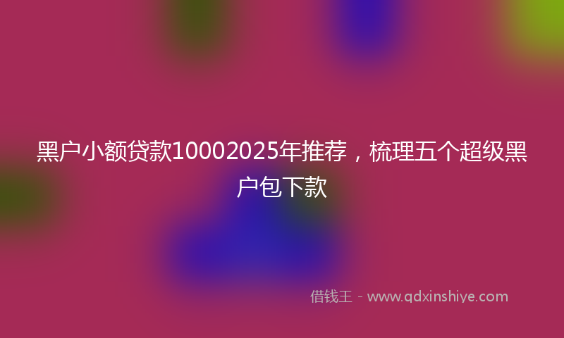 黑户小额贷款10002025年推荐，梳理五个超级黑户包下款