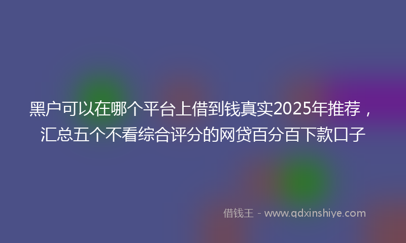 黑户可以在哪个平台上借到钱真实2025年推荐，汇总五个不看综合评分的网贷百分百下款口子