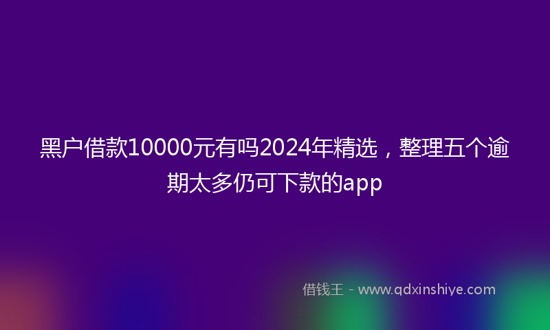 黑户借款10000元有吗2024年精选，整理五个逾期太多仍可下款的app