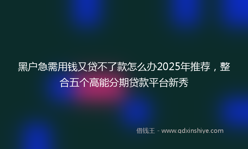 黑户急需用钱又贷不了款怎么办2025年推荐，整合五个高能分期贷款平台新秀