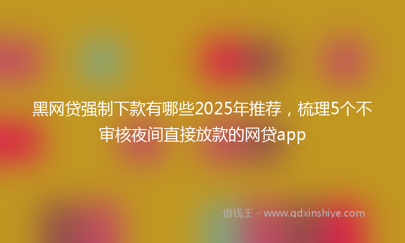 黑网贷强制下款有哪些2025年推荐，梳理5个不审核夜间直接放款的网贷app