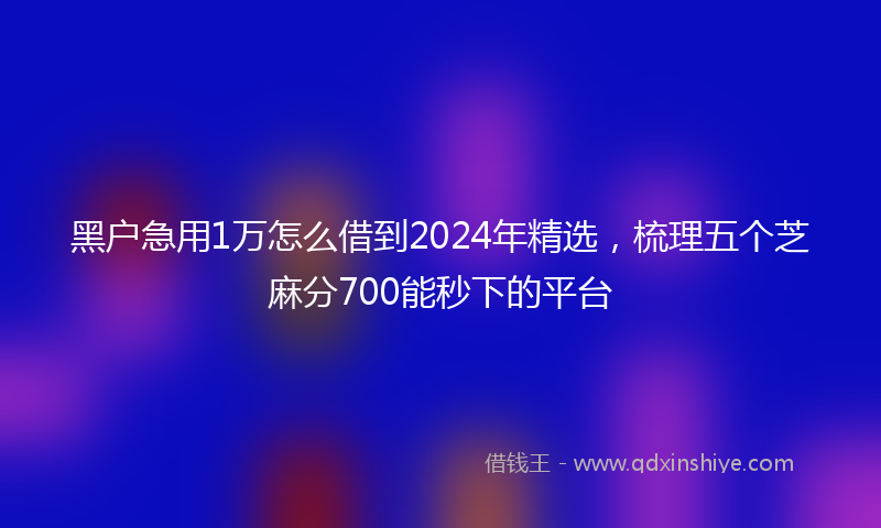 黑户急用1万怎么借到2024年精选，梳理五个芝麻分700能秒下的平台