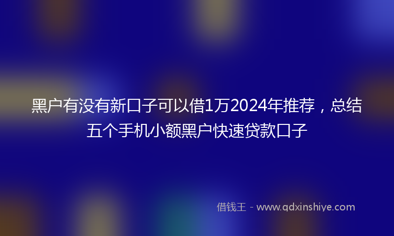 黑户有没有新口子可以借1万2024年推荐，总结五个手机小额黑户快速贷款口子