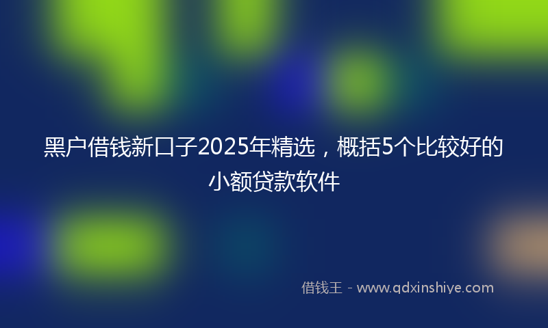 黑户借钱新口子2025年精选，概括5个比较好的小额贷款软件