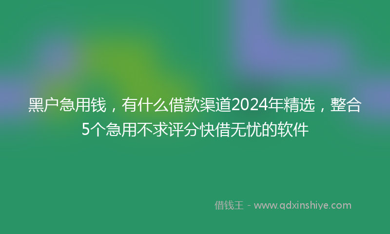 黑户急用钱,有什么借款渠道2024年精选,整合5个急用不求评分快借无忧的软件