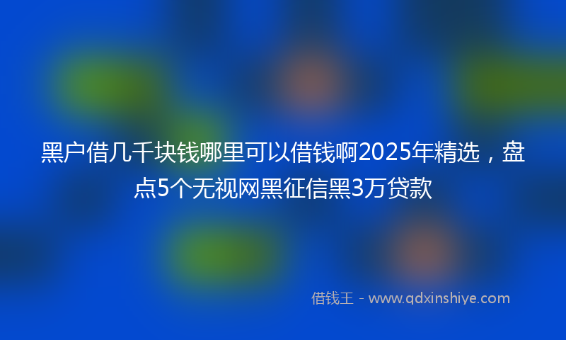 黑户借几千块钱哪里可以借钱啊2025年精选，盘点5个无视网黑征信黑3万贷款