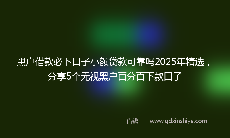 黑户借款必下口子小额贷款可靠吗2025年精选，分享5个无视黑户百分百下款口子