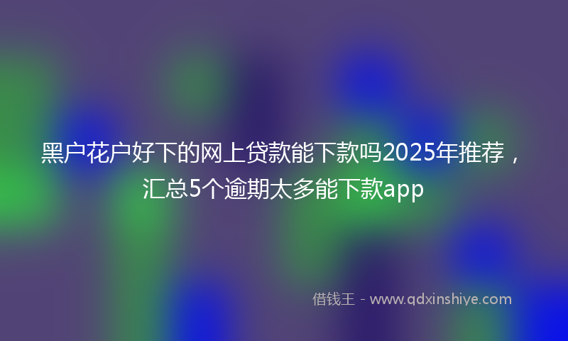 黑户花户好下的网上贷款能下款吗2025年推荐，汇总5个逾期太多能下款app