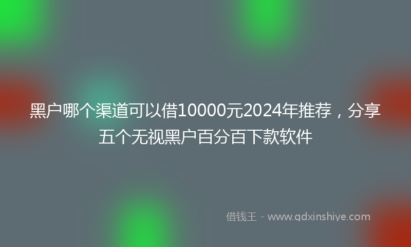 黑户哪个渠道可以借10000元2024年推荐，分享五个无视黑户百分百下款软件