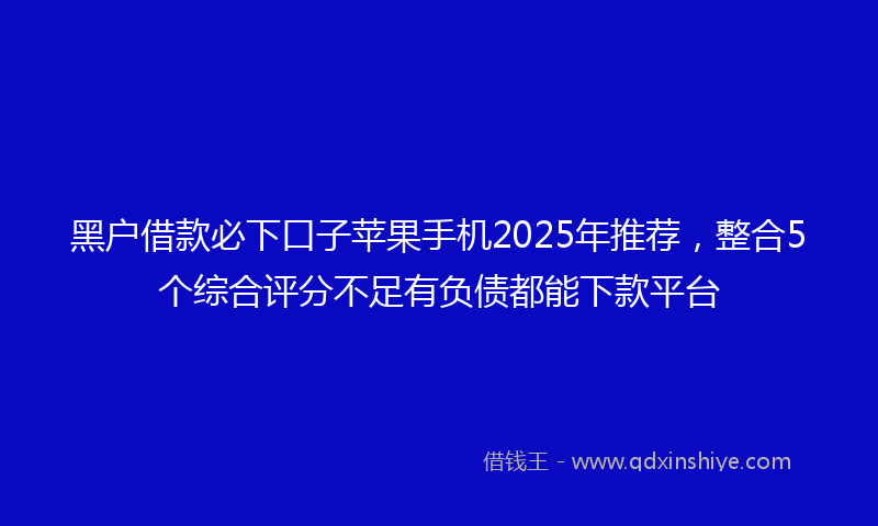 黑户借款必下口子苹果手机2025年推荐，整合5个综合评分不足有负债都能下款平台
