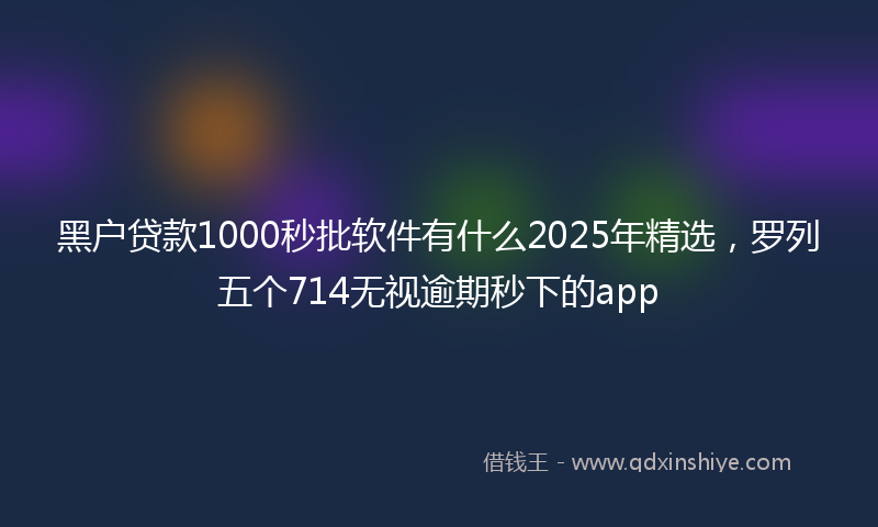 黑户贷款1000秒批软件有什么2025年精选，罗列五个714无视逾期秒下的app