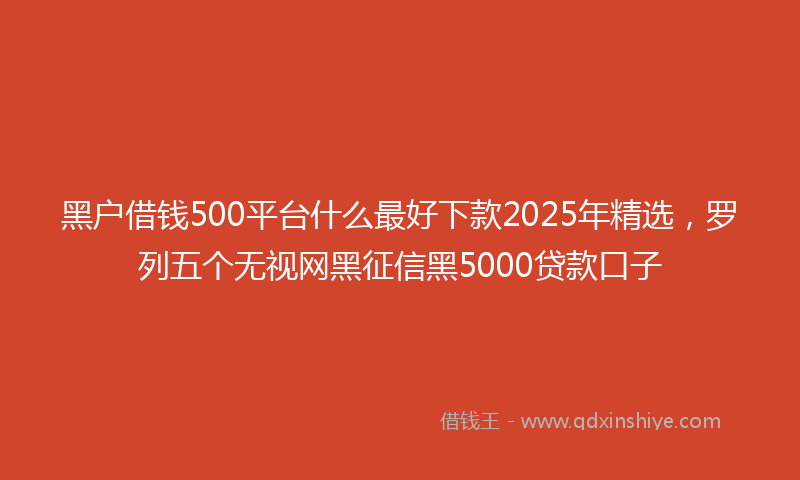 黑户借钱500平台什么最好下款2025年精选，罗列五个无视网黑征信黑5000贷款口子