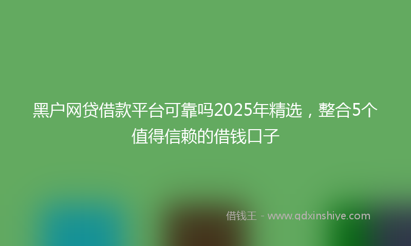 黑户网贷借款平台可靠吗2025年精选，整合5个值得信赖的借钱口子