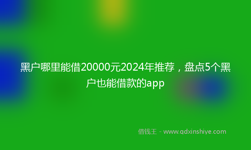 黑户哪里能借20000元2024年推荐，盘点5个黑户也能借款的app