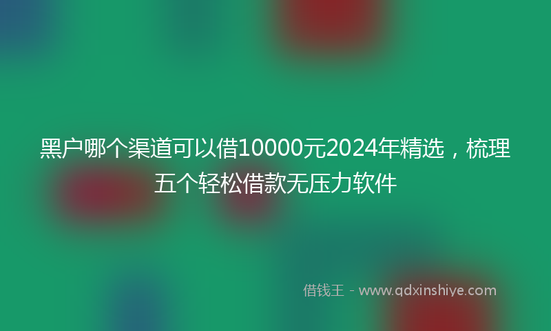 黑户哪个渠道可以借10000元2024年精选，梳理五个轻松借款无压力软件