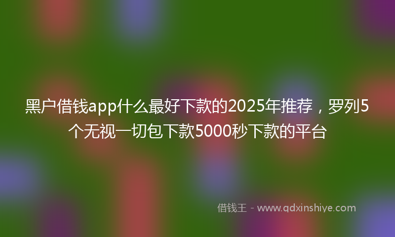 黑户借钱app什么最好下款的2025年推荐，罗列5个无视一切包下款5000秒下款的平台