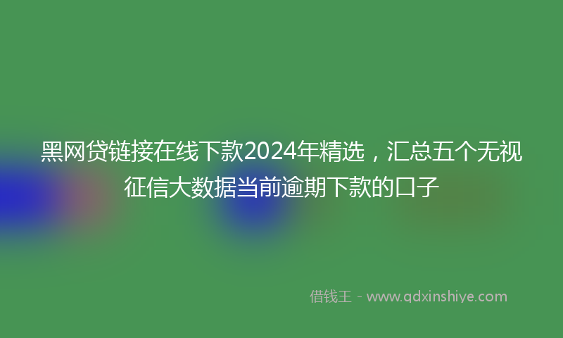 黑网贷链接在线下款2024年精选，汇总五个无视征信大数据当前逾期下款的口子