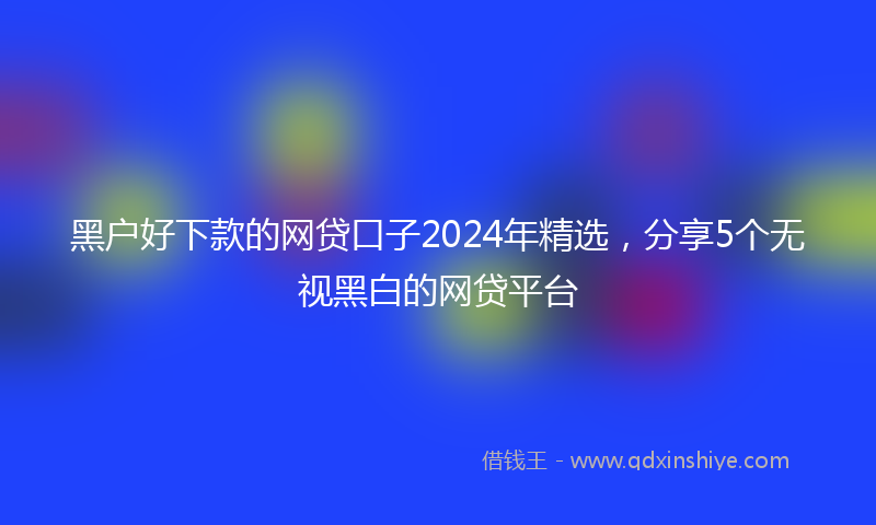 黑户好下款的网贷口子2024年精选，分享5个无视黑白的网贷平台