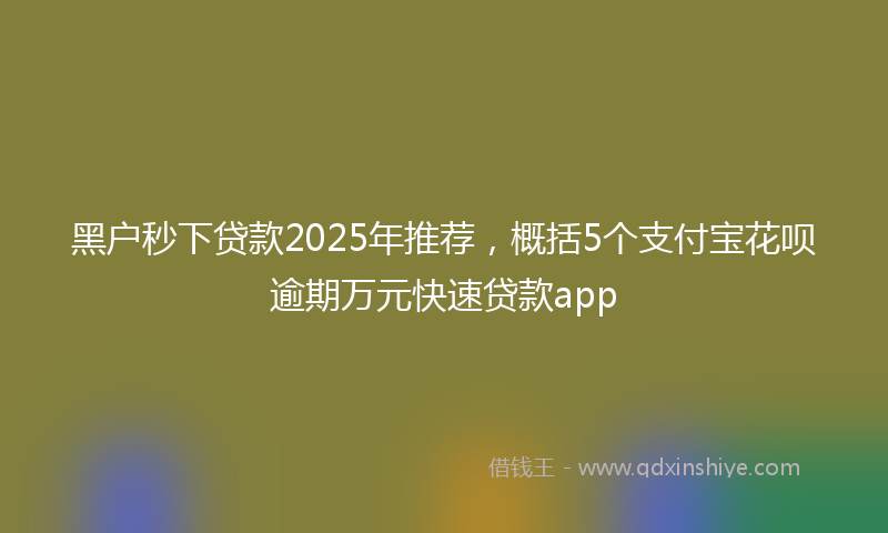 黑户秒下贷款2025年推荐，概括5个支付宝花呗逾期万元快速贷款app