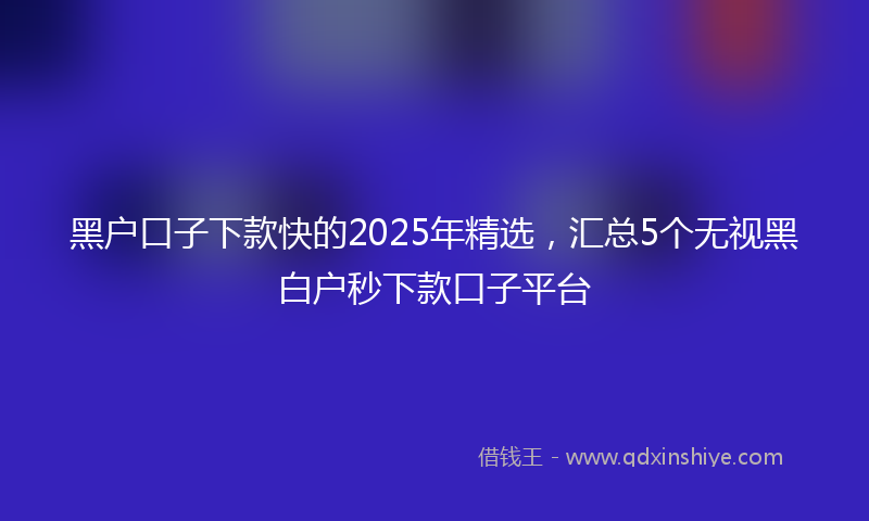 黑户口子下款快的2025年精选，汇总5个无视黑白户秒下款口子平台