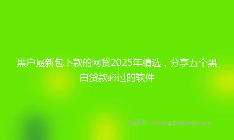 黑户最新包下款的网贷2025年精选，分享五个黑白贷款必过的软件