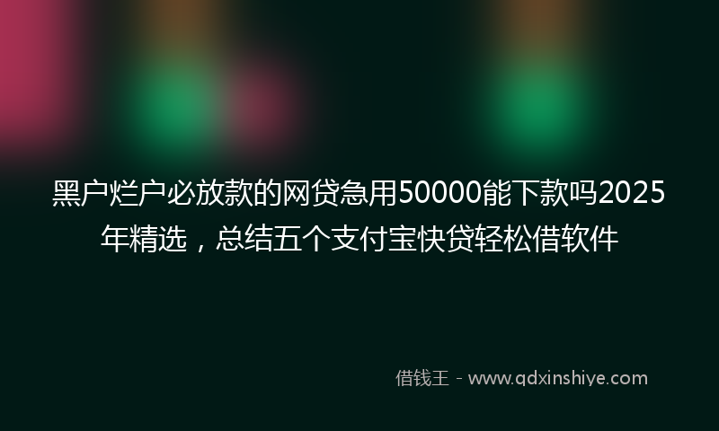 黑户烂户必放款的网贷急用50000能下款吗2025年精选，总结五个支付宝快贷轻松借软件