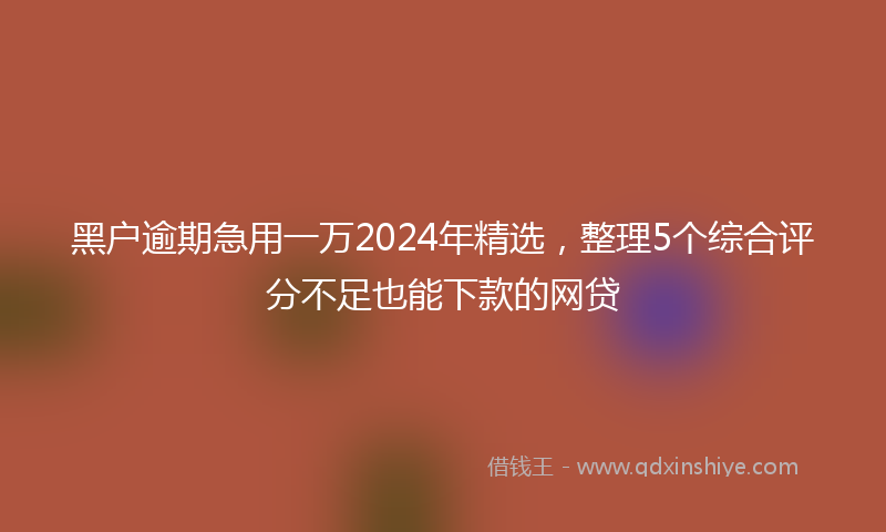 黑户逾期急用一万2024年精选，整理5个综合评分不足也能下款的网贷