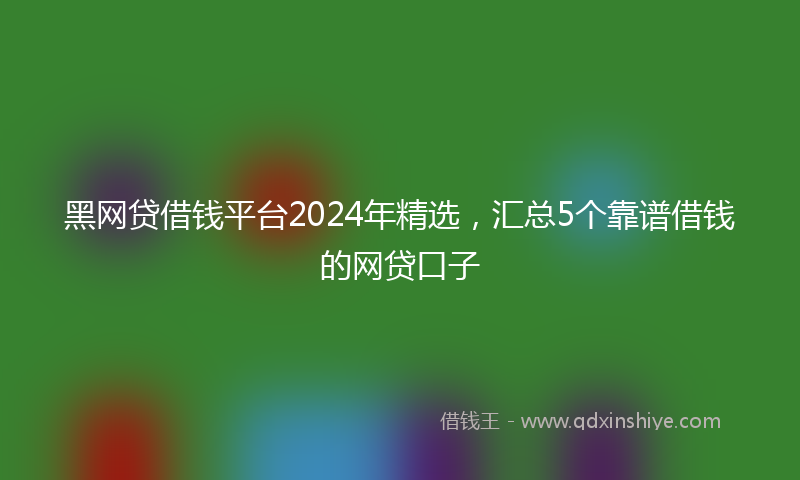 黑网贷借钱平台2024年精选，汇总5个靠谱借钱的网贷口子