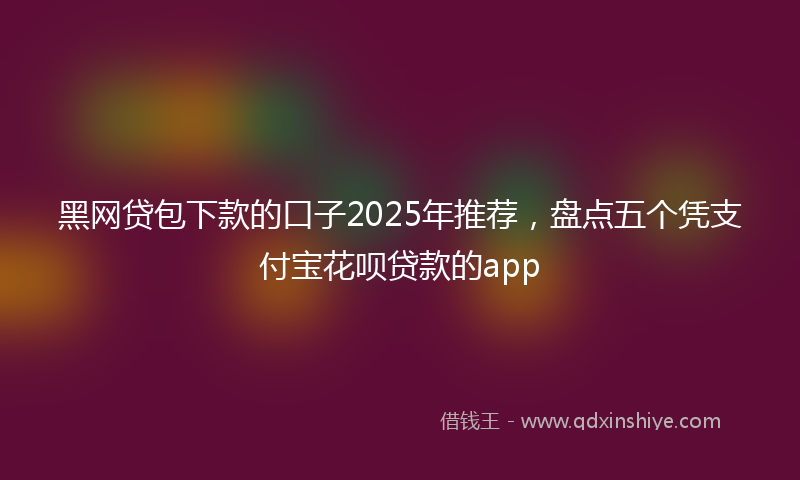 黑网贷包下款的口子2025年推荐，盘点五个凭支付宝花呗贷款的app
