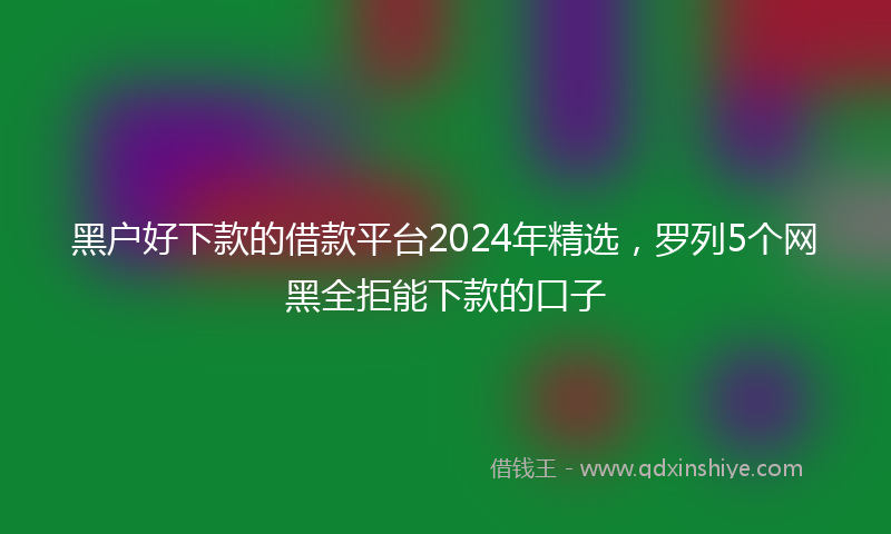 黑户好下款的借款平台2024年精选，罗列5个网黑全拒能下款的口子