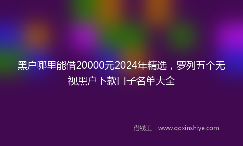 黑户哪里能借20000元2024年精选，罗列五个无视黑户下款口子名单大全