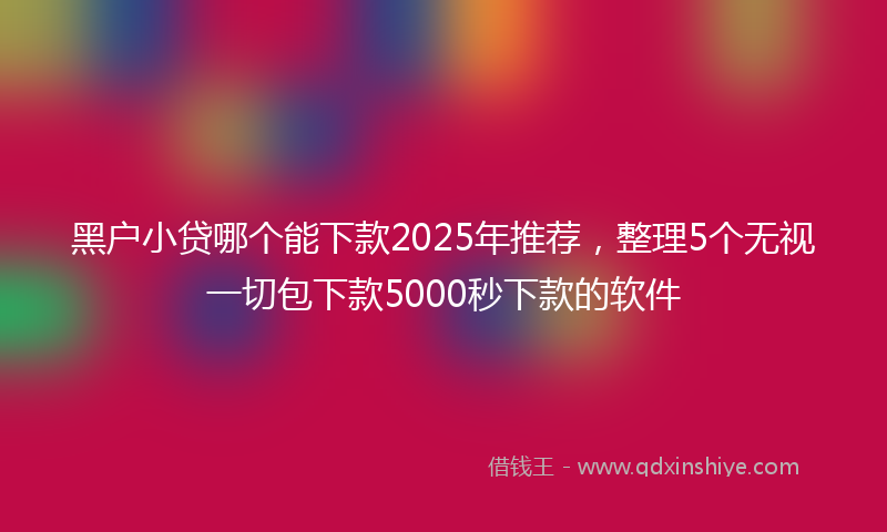 黑户小贷哪个能下款2025年推荐，整理5个无视一切包下款5000秒下款的软件